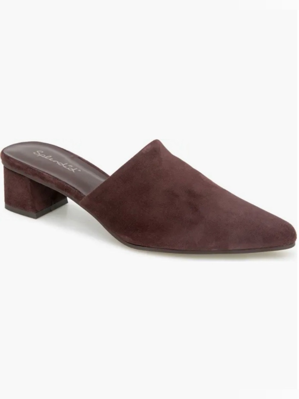 Splendid Lorelei brown suede mule Size 8.5 Boho Pointed toe slip on heel Classic